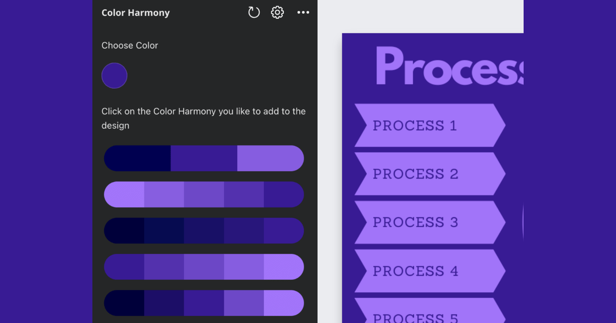 Enter the color and choose color harmony you like